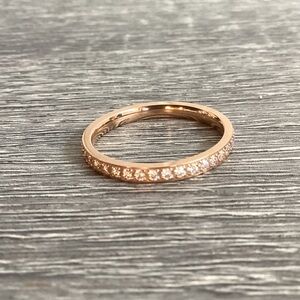 Faux Rose Gold and Cubic Zirconia costume ring, size 9 (I think)